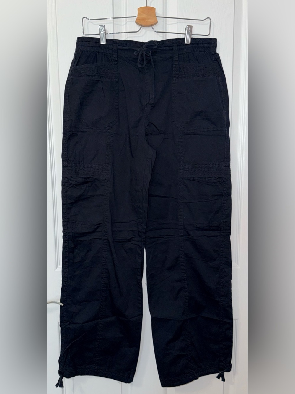 UNIONBAY Supplies Black Cargo Pants with Drawstring Waist